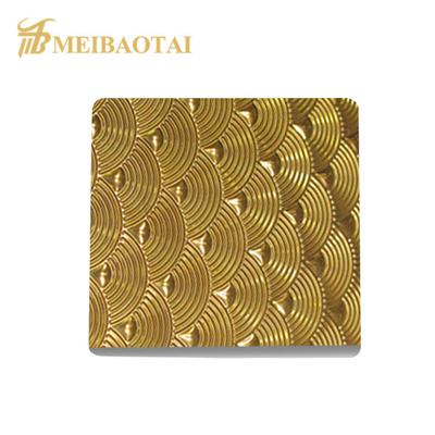 Gold Mirror Stamped Stainless Steel Sheet 1000x2000mm ASTM Standard