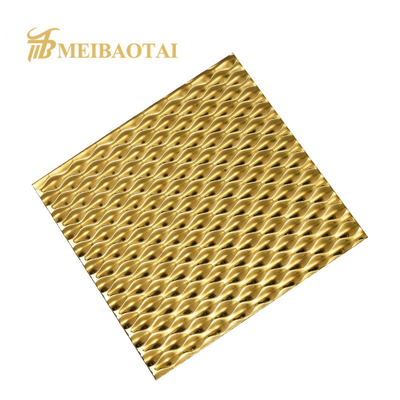 Gold Mirror Stamped Stainless Steel Sheet 1000x2000mm ASTM Standard