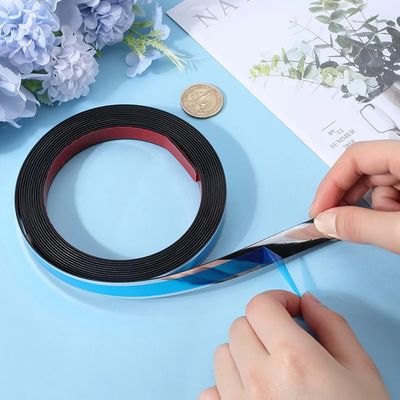 Gold Mirror Metal Stainless Steel Tile Trim Flat Tape Adhesive Roll