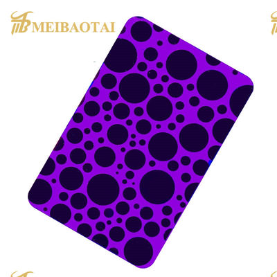 अच्छा दाम नोवांसेल फिल्म के साथ पीवीडी बैंगनी पोलिश नक़्क़ाशीदार स्टेनलेस स्टील शीट ऑनलाइन