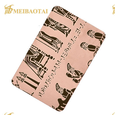 अच्छा दाम 201 स्टेनलेस स्टील Etched शीट Pvd गुलाब गोल्ड रंग HRB100 कठोरता ऑनलाइन