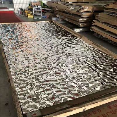 सिल्वर मिरर वाटर रिपल स्टेनलेस स्टील शीट छत सजावट के लिए 0.65 मिमी मोटाई