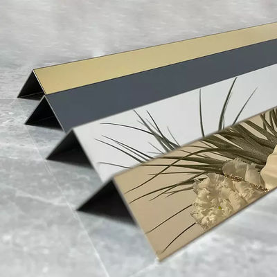 अच्छा दाम गोल्डन मिरर एल आकार सीढ़ी टाइल ट्रिम स्टेनलेस स्टील धातु टाइल प्रोफाइल ऑनलाइन