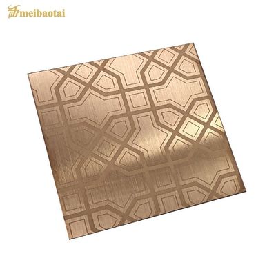 दर्पण गुलाब सोने खत्म 304 स्टेनलेस स्टील शीट लिफ्ट पैनल में 1219x2438mm आकार