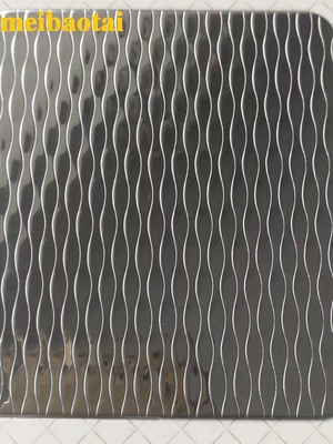 चांदी का दर्पण उभरा स्टेनलेस स्टील पैनल 1219*2438MM