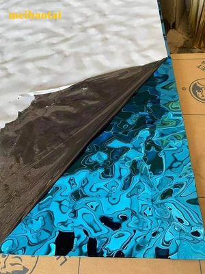 अच्छी कीमत Ss304 201 स्टेनलेस स्टील शीट नीला दर्पण पानी लहर शीट सजावट प्लेट ऑनलाइन