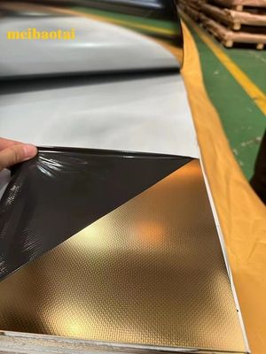 अच्छा दाम सोने का दर्पण लिनन इम्बोस्ड स्टेनलेस स्टील शीट चार फुट ऑनलाइन