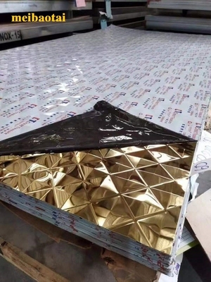 स्वर्ण दर्पण हीरा उभरा स्टेनलेस स्टील शीट वर्ग पैटर्न
