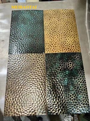 अच्छा दाम 4*8FT एंटिक कलर स्टेनलेस स्टील एम्बॉस शीट 0.85 मिमी मोटाई ऑनलाइन