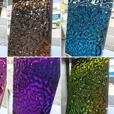 अच्छा दाम विभिन्न पीवीडी रंग मुद्रित पानी लहर स्टेनलेस स्टील शीट ऑनलाइन