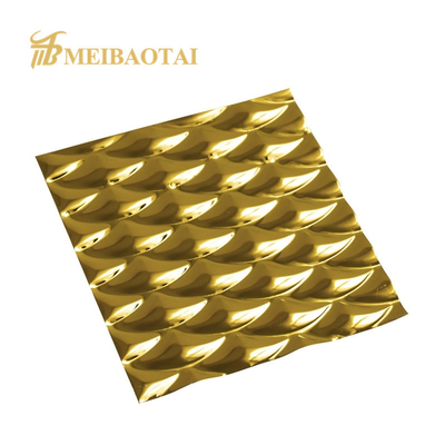 Gold Mirror Stamped Stainless Steel Sheet 1000x2000mm ASTM Standard