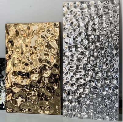 अच्छा दाम 0.65 मिमी मोटाई और सजावटी अनुप्रयोगों के लिए ASTM मानक के साथ PVD रंग लेपित जल तरंग स्टेनलेस स्टील शीट ऑनलाइन