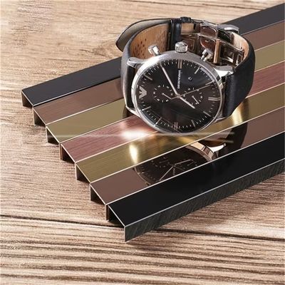 Stainless Steel Tile Trim U Profile Decorative Profile With V Groove