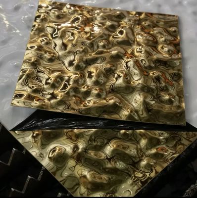 अच्छा दाम एस304 201 स्टेनलेस स्टील गोल्ड मिरर वाटर रिपल शीट डेकोरेशन वॉल ऑनलाइन