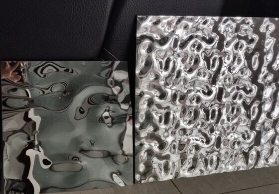 दर्पण जल लहर स्टेनलेस स्टीलः उच्च परावर्तक सजावटी प्लेट