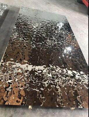 डिजाइनर छतों के लिए लक्जरी दर्पण पानी लहर स्टेनलेस स्टील शीट