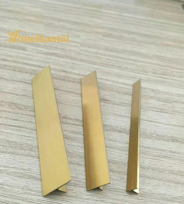 अच्छा दाम पीओएससीओ सामग्री और 3048 मिमी की लंबाई के साथ सोने से लेपित स्टेनलेस स्टील टाइल ट्रिम टी आकार ऑनलाइन
