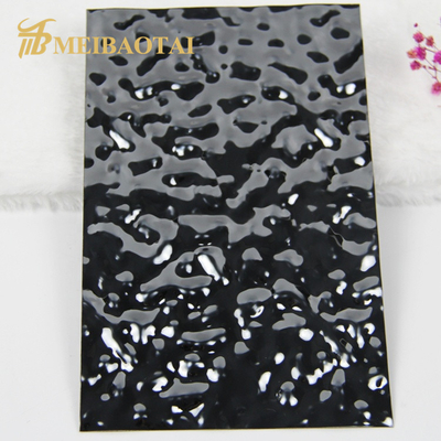 ब्लैक एनोडाइज्ड वॉटर रिपल स्टेनलेस स्टील शीट 1219mmx2438mm साइज: