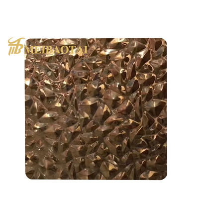 सजावटी एसएस प्लेट के लिए जेआईएस मानक गुलाब स्वर्ण चढ़ाना 0.65 मिमी मोटाई उभरा स्टेनलेस स्टील शीट