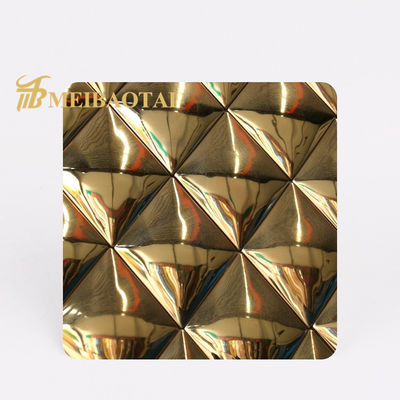 अच्छा दाम SS304 201 गोल्ड मिरर उभरा हुआ स्टेनलेस स्टील कलर शीट सजावट दीवार ऑनलाइन