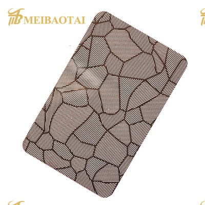 अच्छी कीमत रोज़ गोल्ड ब्लैक मिरर नक़्क़ाशीदार 304 स्टेनलेस स्टील शीट चार फीट ऑनलाइन