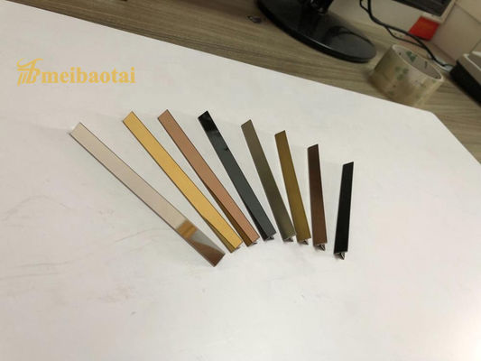 सोने का दर्पण समाप्त 304 स्टेनलेस स्टील टाइल ट्रिम के लिए कोण धातु प्रोफाइल के लिए टी के आकार के साथ