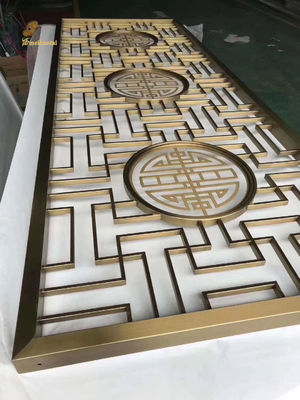 अच्छा दाम Ss304 स्टेनलेस स्टील रूम डिवाइडर स्वर्ण रंग हेयरलाइन सजावट दीवार ऑनलाइन