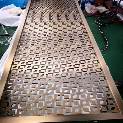 अच्छा दाम पीवीडी सोना काला लेपित स्टेनलेस स्टील एल्यूमीनियम कमरे विभाजन कस्टम आकार ऑनलाइन