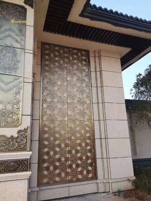 अनुकूलित डिजाइन गुलाब स्वर्ण लेपित 8 मिमी मोटाई स्टेनलेस स्टील कमरे विभाजक सजावटी स्क्रीन विभाजन