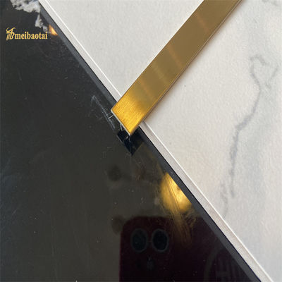 मैट गोल्ड समाप्त 304 स्टेनलेस स्टील टी आकार टाइल ट्रिम के लिए कोण धातु प्रोफाइल GB मानक